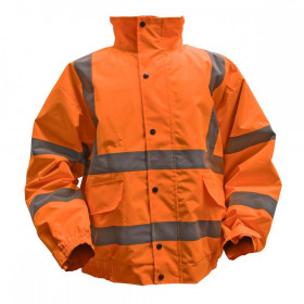 Sealey Hi-Vis Orange Jacket with Quilted Lining & Elasticated Waist - X-Large