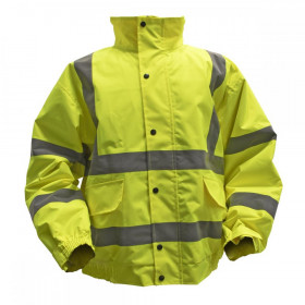 Sealey Hi-Vis Yellow Jacket with Quilted Lining & Elasticated Waist - Large