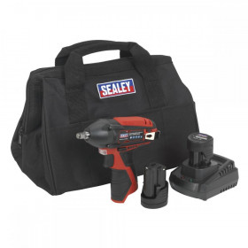 Sealey Impact Wrench Kit 3/8"Sq Drive 12V Lithium-ion - 2 Batteries