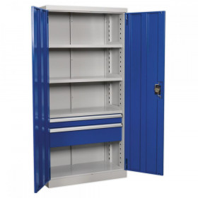 Sealey Industrial Cabinet 2 Drawer 3 Shelf 1800mm