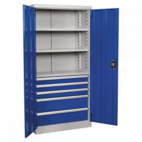Sealey Industrial Cabinet 5 Drawer 3 Shelf 1800mm