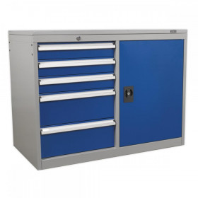 Sealey Industrial Cabinet/Workstation 5 Drawer & 1 Shelf Locker
