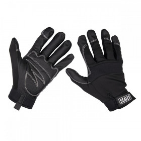 Sealey Mechanics Gloves Light Palm Tactouch - Large