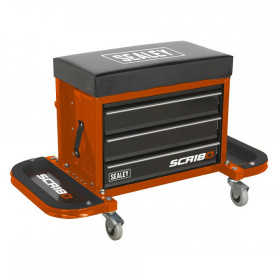Sealey Mechanics Utility Seat & Toolbox - Orange