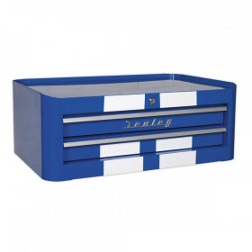 Sealey Mid-Box 2 Drawer Retro Style - Blue with White Stripes