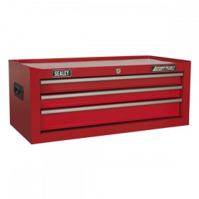 Sealey Mid-Box 3 Drawer with Ball Bearing Slides - Red