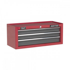 Sealey Mid-Box 3 Drawer with Ball Bearing Slides - Red/Grey