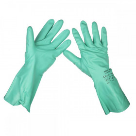 Sealey Nitrile Gauntlets for use with Thinners 355mm Cuffed Pair