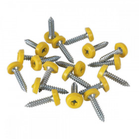 Sealey Numberplate Screw Plastic Enclosed Head 4.8 x 24mm Yellow Pack of 50