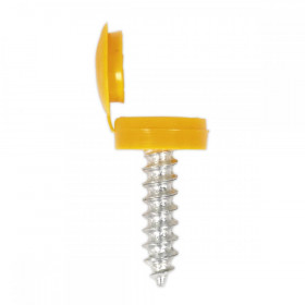 Sealey Numberplate Screw with Flip Cap 4.2 x 19mm Yellow Pack of 50