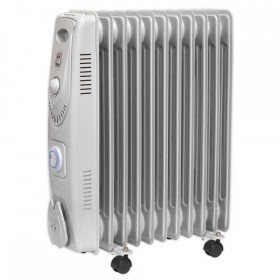 Sealey Oil Filled Radiator 2500W/230V 11 Element with Timer