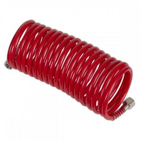 Sealey PE Coiled Air Hose 5m x dia 5mm with 1/4"BSP Unions