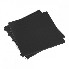 Sealey Polypropylene Floor Tile 400 x 400mm - Black Treadplate - Pack of 9