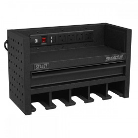 Sealey Power Tool Storage Rack 560mm with Drawer & Power Strip