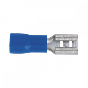Sealey Push-On Terminal 4.8mm Female Blue Pack of 100