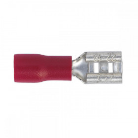 Sealey Push-On Terminal 4.8mm Female Red Pack of 100