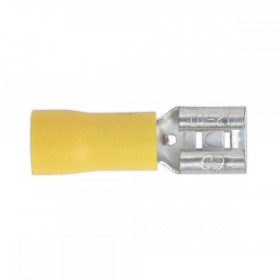 Sealey Push-On Terminal 6.3mm Female Yellow Pack of 100