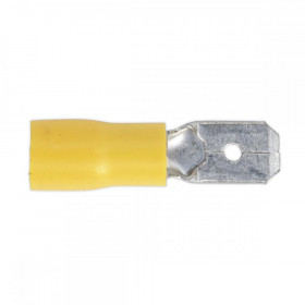 Sealey Push-On Terminal 6.3mm Male Yellow Pack of 100