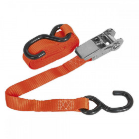 Sealey Ratchet Tie Down 25mm x 4.5m Polyester Webbing with S-Hook 800kg Load Test