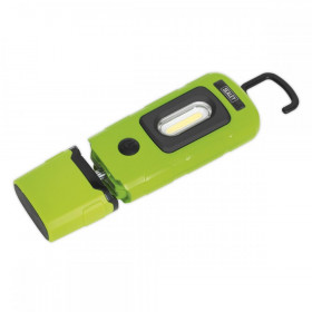 Sealey Rechargeable 360 deg Inspection Lamp 3W COB + 1W LED Green Lithium-Polymer