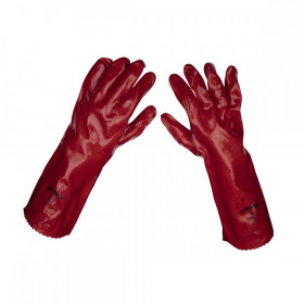 Sealey Red PVC Gauntlets 450mm - Pair