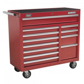 Sealey Rollcab 12 Drawer with Ball Bearing Slides Heavy-Duty - Red