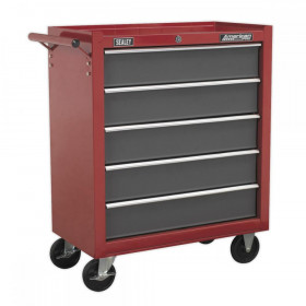 Sealey Rollcab 5 Drawer with Ball Bearing Slides - Red/Grey