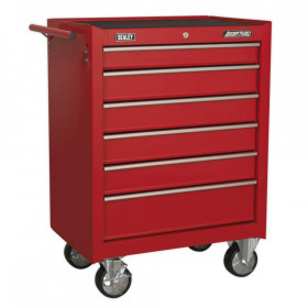 Sealey Rollcab 6 Drawer with Ball Bearing Slides - Red