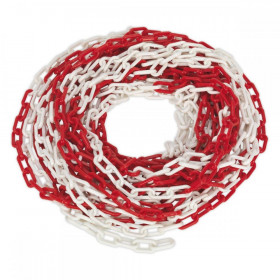 Sealey Safety Chain Red/White 25m x 6mm