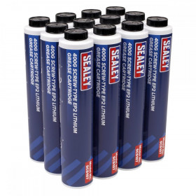 Sealey Screw-Type EP2 Lithium Grease Cartridge 400g Pack of 12