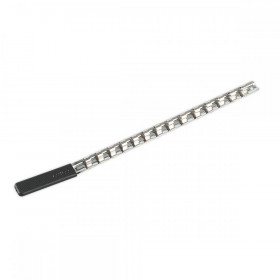 Sealey Socket Retaining Rail with 14 Clips 3/8"Sq Drive
