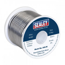 Sealey Solder Wire Quick Flow 3.25mm/10SWG 40/60 0.5kg Reel