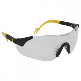 Sealey Sports Style Clear Safety Glasses with Adjustable Arms