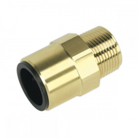 Sealey Straight Adaptor 22mm x 3/4"BSPT Brass (John Guest Speedfit - MM012206N)