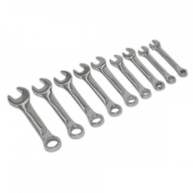 Sealey Stubby Combination Spanner Set 9pc - Metric