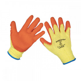 Sealey Super Grip Knitted Gloves Latex Palm (Large) - Pair