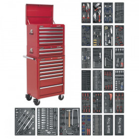 Sealey Tool Chest Combination 14 Drawer with Ball Bearing Slides - Red & 1179pc Tool Kit