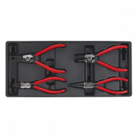 Sealey Tool Tray with Circlip Pliers Set 4pc