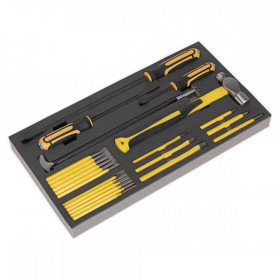 Sealey Tool Tray with Pry Bar, Hammer & Punch Set 23pc