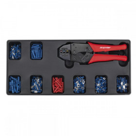 Sealey Tool Tray with Ratchet Crimper & 325 Assorted Insulated Terminal Set