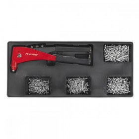 Sealey Tool Tray with Riveter & 400 Assorted Rivet Set