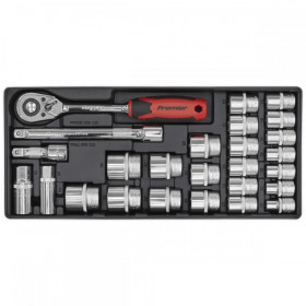 Sealey Tool Tray with Socket Set 26pc 1/2"Sq Drive