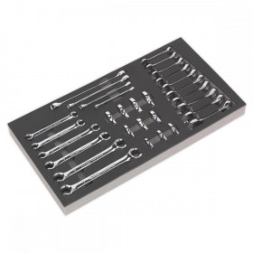Sealey Tool Tray with Specialised Spanner Set 30pc - Metric