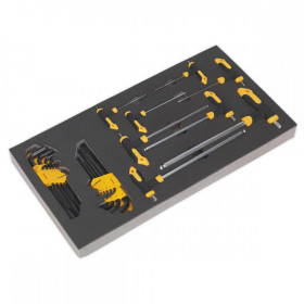 Sealey Tool Tray with T-Handle & Standard Hex Key Sets 26pc