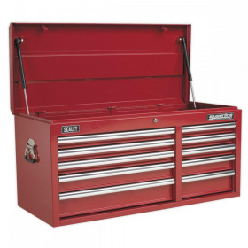 Sealey Topchest 10 Drawer with Ball Bearing Slides Heavy-Duty - Red