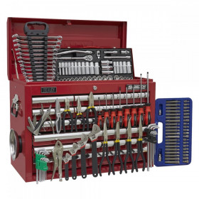 Sealey Topchest 10 Drawer with Ball Bearing Slides - Red & 140pc Tool Kit