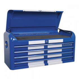 Sealey Topchest 4 Drawer Wide Retro Style - Blue with White Stripes