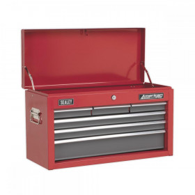 Sealey Topchest 6 Drawer with Ball Bearing Slides - Red/Grey