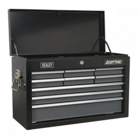 Sealey Topchest 9 Drawer with Ball Bearing Slides - Black/Grey