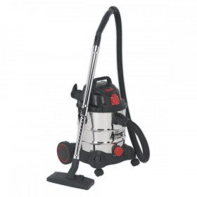 Sealey Vacuum Cleaner Industrial 20L 1400W/230V Stainless Drum Auto Start